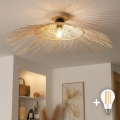 BRILAGI - Lustre LED en saillie CERIA BOHO 1xE27/40W/230V Ø 100 cm bambou/chêne