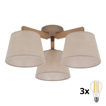 BRILAGI - Lustre LED fixé au plafond LATTE SABIA 3xE27/15W/230V pin/beige