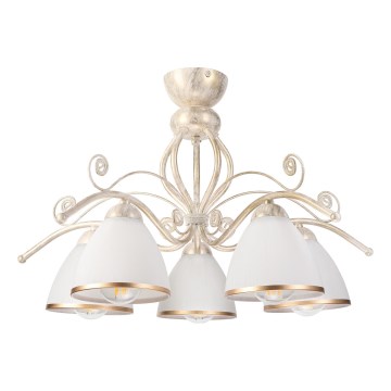 Brilagi - Lustre LED monté en surface ANTICO 5xE27/60W/230V/3000K, patine blanche