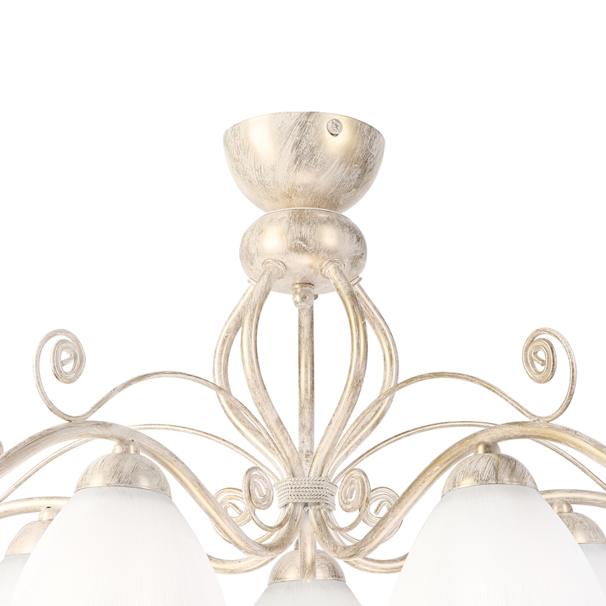 Brilagi - Lustre LED monté en surface ANTICO 5xE27/60W/230V/3000K, patine blanche