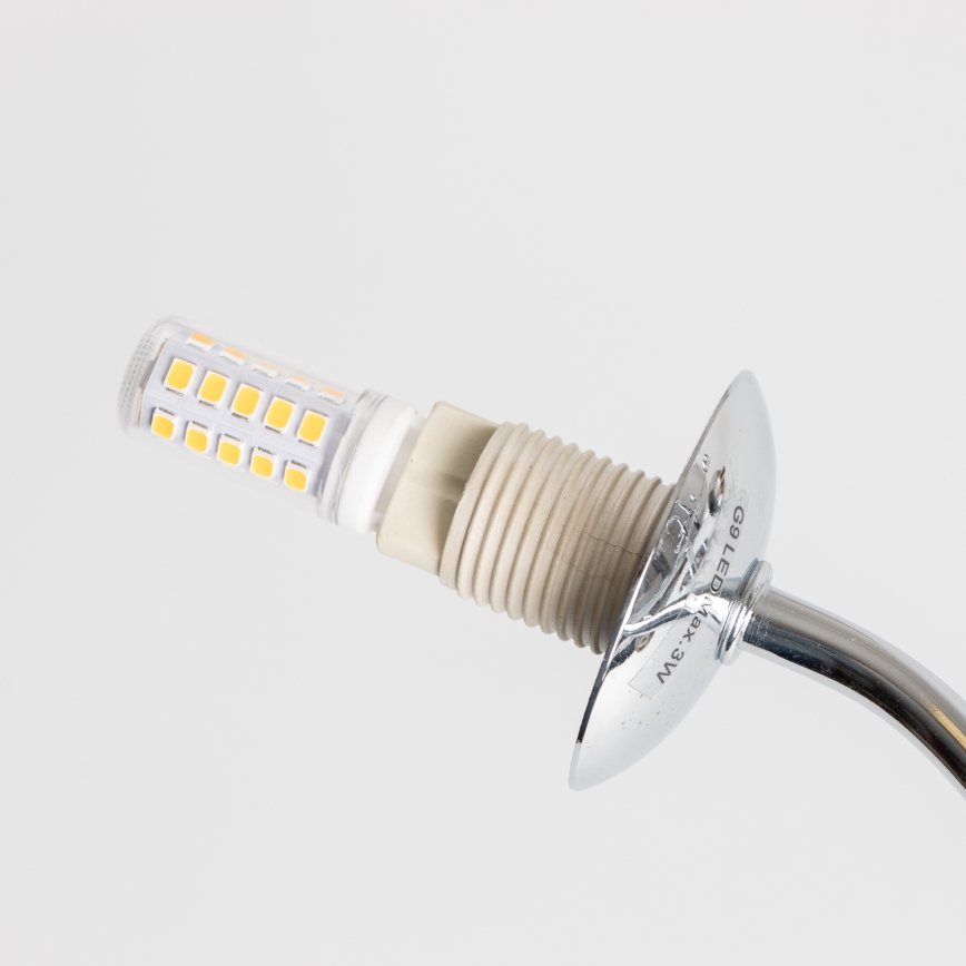 Brilagi - Lustre LED plafonnier MISTEL 15xG9/3W/230V chrome noir/fumé