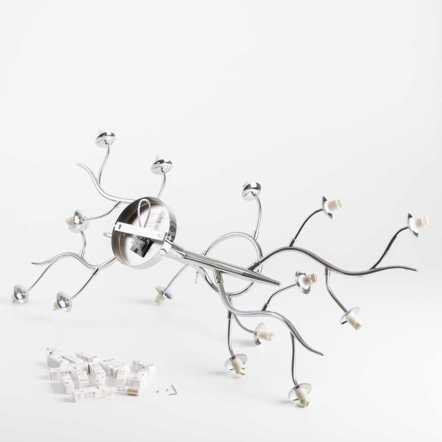 Brilagi - Lustre LED plafonnier MISTEL 15xG9/3W/230V chrome noir/fumé