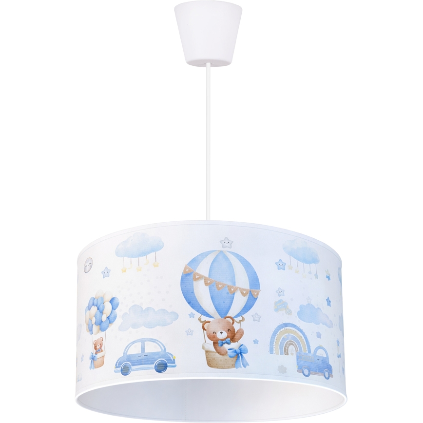 Brilagi - Lustre LED pour enfants suspendu par câble BOBO 1xE27/60W/230V Ø 35 cm bleu/oursons