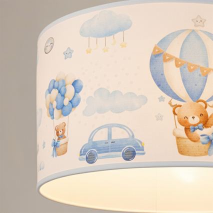Brilagi - Lustre LED pour enfants suspendu par câble BOBO 1xE27/60W/230V Ø 35 cm bleu/oursons