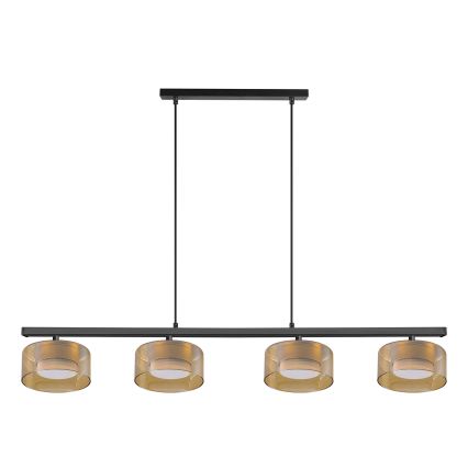 Brilagi - Suspension LED RGB+CCT dimmable sur câble AURA LUX 4xGX53/14W/230V 2700-6500K Wi-Fi Tuya noir/doré