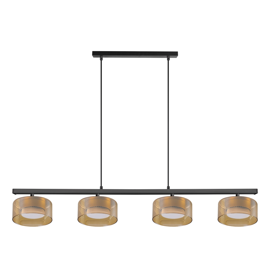 Brilagi - Suspension LED RGB+CCT dimmable sur câble AURA LUX 4xGX53/14W/230V 2700-6500K Wi-Fi Tuya noir/doré
