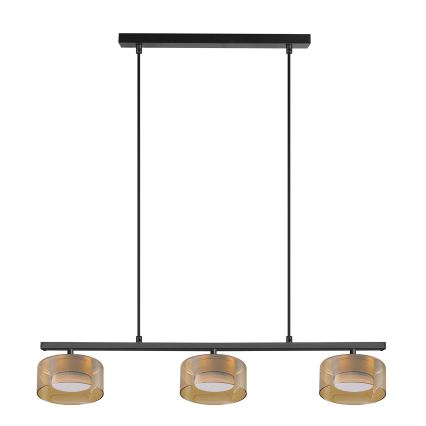 Brilagi - Suspension à câble LED RGB+CCT dimmable AURA LUX 3xGX53/14W/230V 2700-6500K Wi-Fi Tuya noir/doré