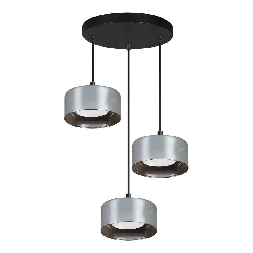 Brilagi - LED RGB+CCT Suspension dimmable sur câble AURA LUX 3xGX53/14W/230V 2700-6500K Wi-Fi Tuya noir/fumé
