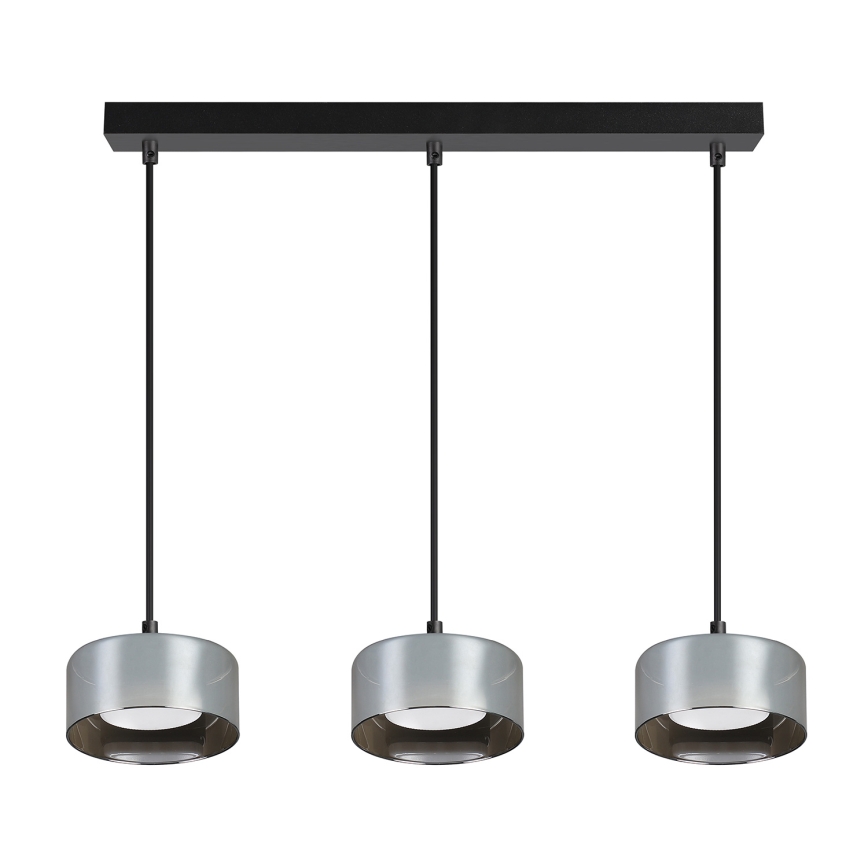 Brilagi - Suspension LED RGB+CCT dimmable sur câble AURA LUX 3xGX53/14W/230V 2700-6500K Wi-Fi Tuya noir/fumé