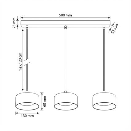 Brilagi - Suspension LED RGB+CCT dimmable sur câble AURA LUX 3xGX53/14W/230V 2700-6500K Wi-Fi Tuya noir/fumé