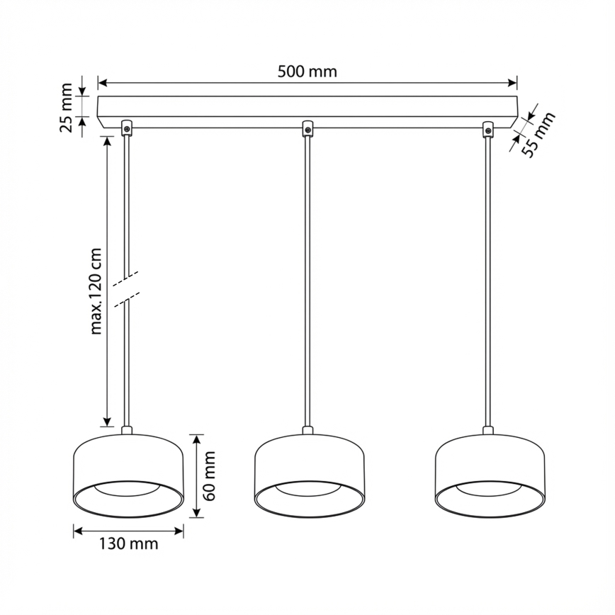 Brilagi - Suspension LED RGB+CCT dimmable sur câble AURA LUX 3xGX53/14W/230V 2700-6500K Wi-Fi Tuya noir/fumé