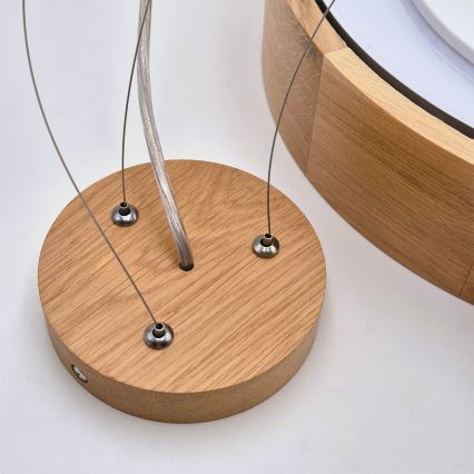 Brilagi - Suspension LED RGBW dimmable sur câble CARVALHO 2xE27/15W/230V 2700-6500K Wi-Fi chêne Ø 37 cm