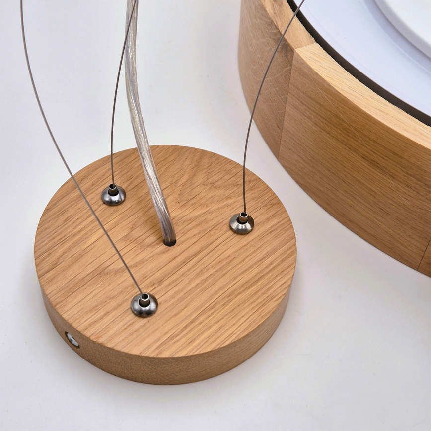 Brilagi - Suspension LED RGBW dimmable sur câble CARVALHO 2xE27/15W/230V 2700-6500K Wi-Fi chêne Ø 37 cm