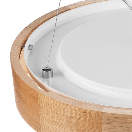 Brilagi - Suspension LED RGBW dimmable sur câble CARVALHO 2xE27/15W/230V 2700-6500K Wi-Fi chêne Ø 37 cm