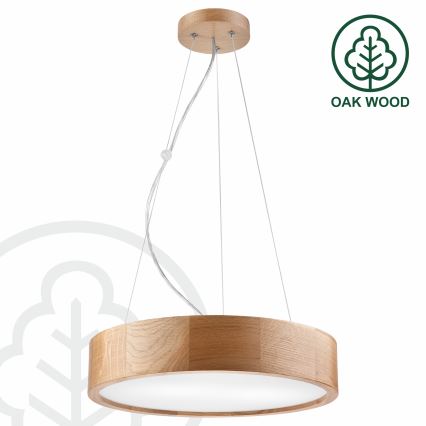 Brilagi - Suspension LED RGBW dimmable sur câble CARVALHO 2xE27/15W/230V 2700-6500K Wi-Fi chêne Ø 37 cm