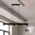 Brilagi - Lustre LED RGBW dimmable sur câble SELE 6xGU10/6,5W/230V 2700-6500K noir + télécommande