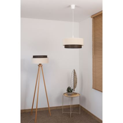 Brilagi - Lustre LED sur câble BOHO STYLE 1xE27/15W/230V Ø 40 cm crème/marron