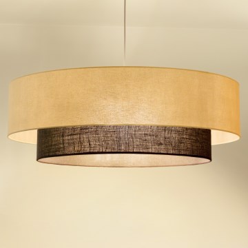 Brilagi - Lustre LED sur câble BOHO STYLE 3xE27/15W/230V Ø 80 cm crème/marron