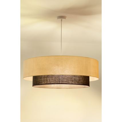 Brilagi - Lustre LED sur câble BOHO STYLE 3xE27/15W/230V Ø 80 cm crème/marron