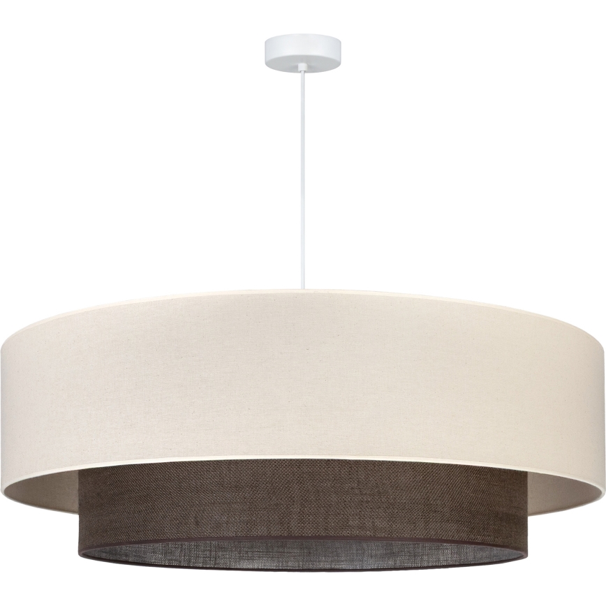 Brilagi - Lustre LED sur câble BOHO STYLE 3xE27/15W/230V Ø 80 cm crème/marron