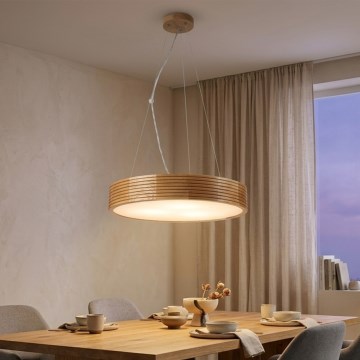 Brilagi - Lustre LED sur câble CARVALHO MODERN 3xE27/60W/230V chêne Ø 47,5 cm