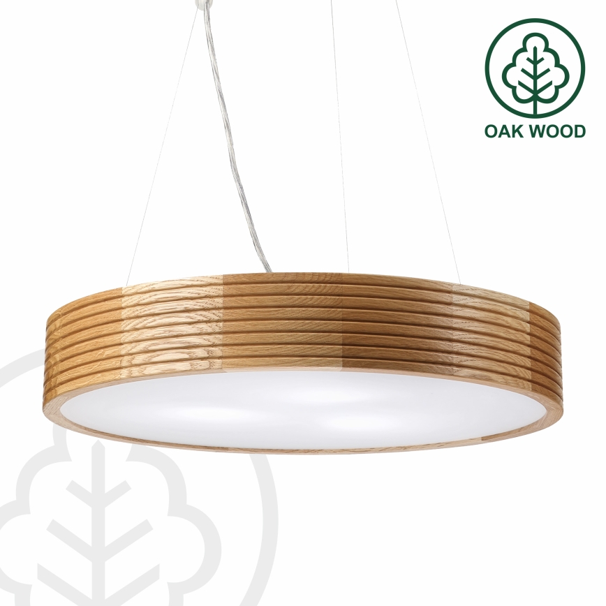 Brilagi - Lustre LED sur câble CARVALHO MODERN 3xE27/60W/230V chêne Ø 47,5 cm