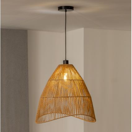 Brilagi - Lustre LED sur câble CERIA BOHO 1xE27/40W/230V Ø 50 cm marron