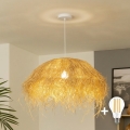 Brilagi - Lustre LED sur câble CERIA BOHO 1xE27/40W/230V Ø 60 cm en raphia