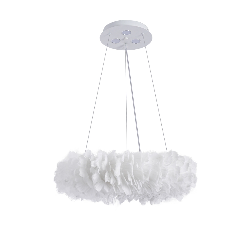 Brilagi - Lustre LED sur câble FEATHER 3x E27/40W/230V + 3x LED 3W Ø 40 cm blanc