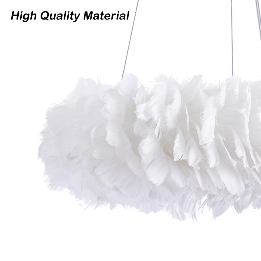 Brilagi - Lustre LED sur câble FEATHER 3x E27/40W/230V + 3x LED 3W Ø 40 cm blanc