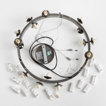 Brilagi - Lustre LED sur câble MILLA 15xG9/3W/230V chrome noir/doré