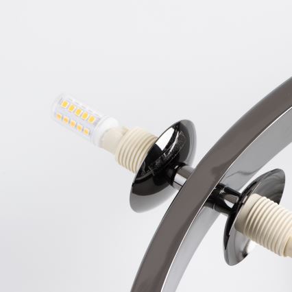 Brilagi - Lustre LED sur câble MILLA 15xG9/3W/230V noir chromé/fumé