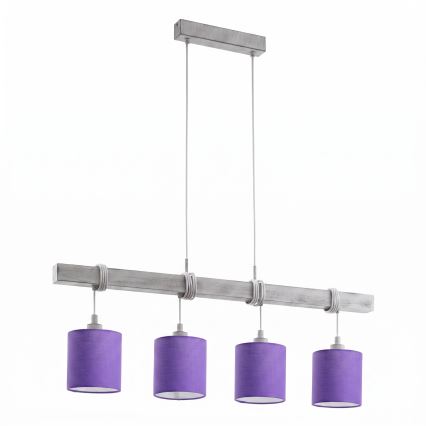 Brilagi - Lustre LED sur câble NUBILA 4xE27/60W/230V gris/violet