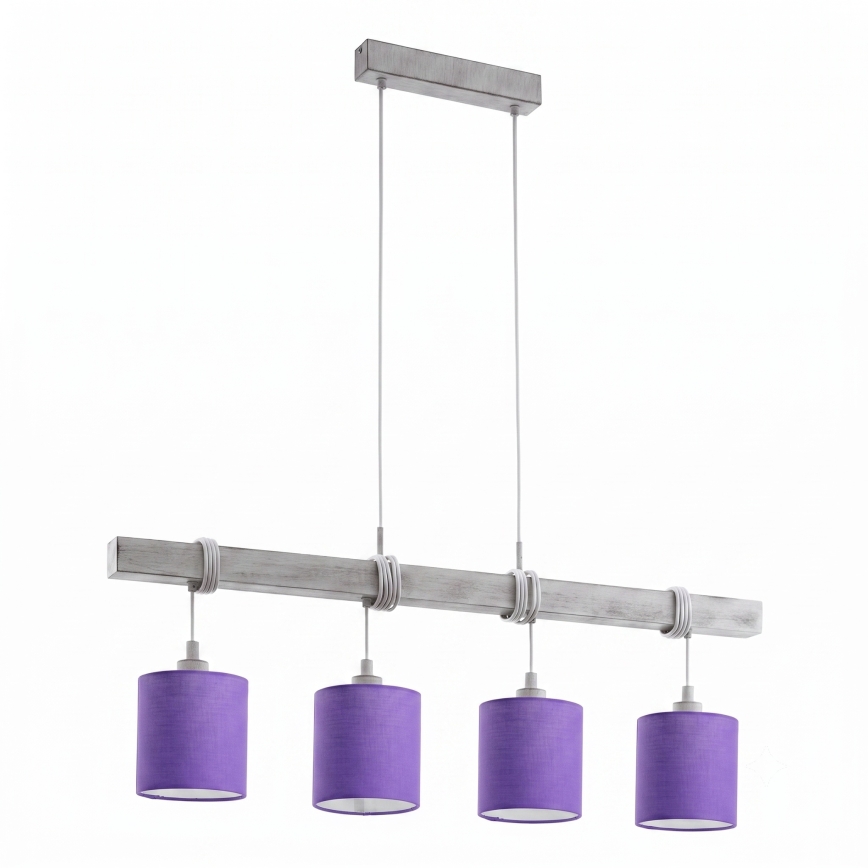 Brilagi - Lustre LED sur câble NUBILA 4xE27/60W/230V gris/violet