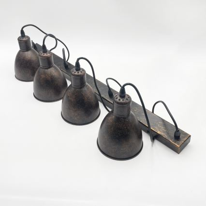 Brilagi - Lustre LED sur câble RIDDY 4xE27/60W/230V cuivré/patiné