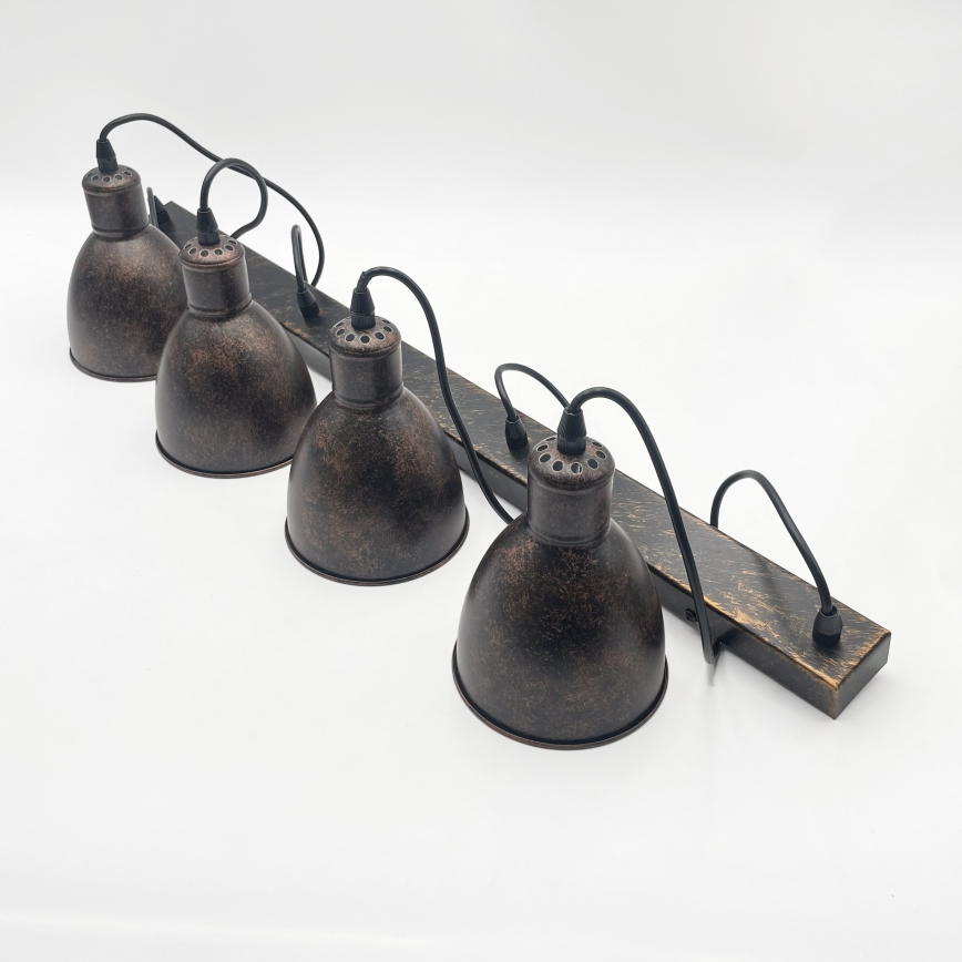Brilagi - Lustre LED sur câble RIDDY 4xE27/60W/230V cuivré/patiné