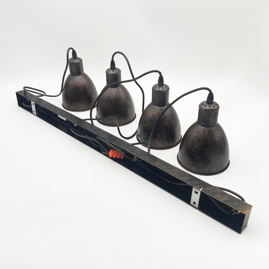 Brilagi - Lustre LED sur câble RIDDY 4xE27/60W/230V cuivré/patiné