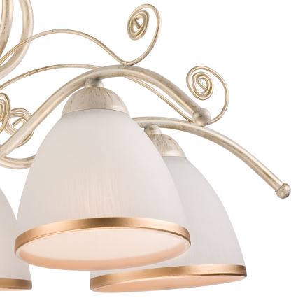 Brilagi - Lustre LED sur chaîne ANTICO 5xE27/60W/230V 3000K patine blanche