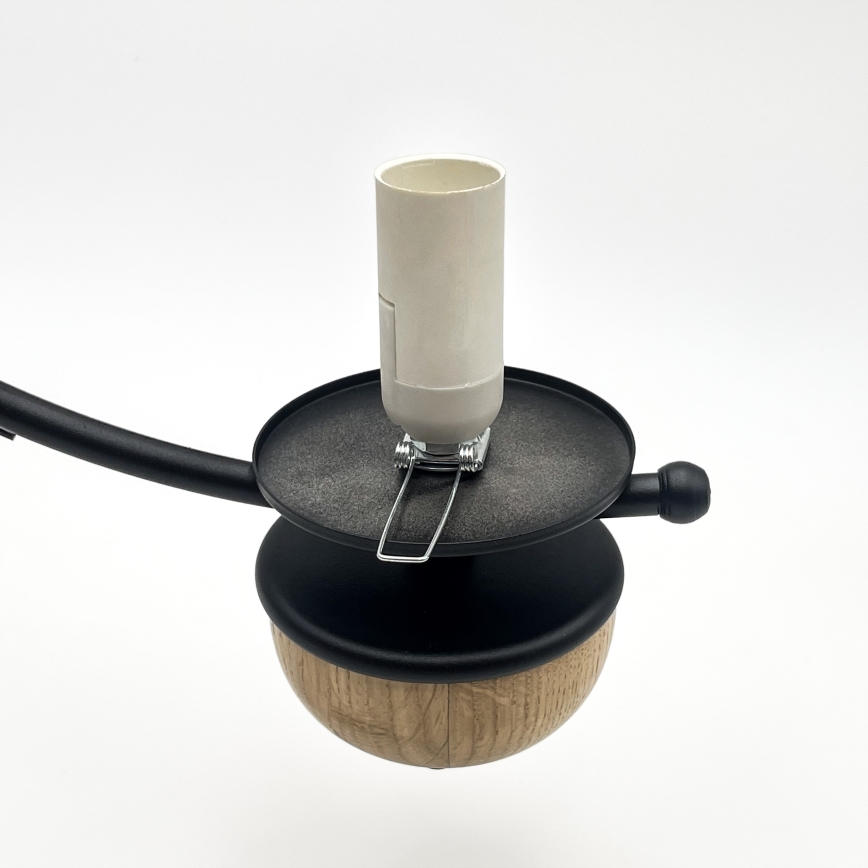Brilagi - Lustre LED sur chaîne COTTAGE 3xE14/40W/230V chêne/noir/beige fumé