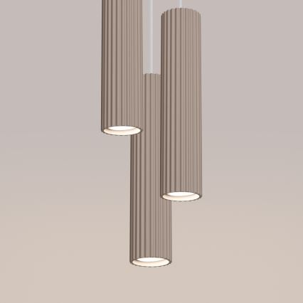 Brilagi - Lustre LED suspendu sur câble CRESTO 3xGU10/10W/230V taupe