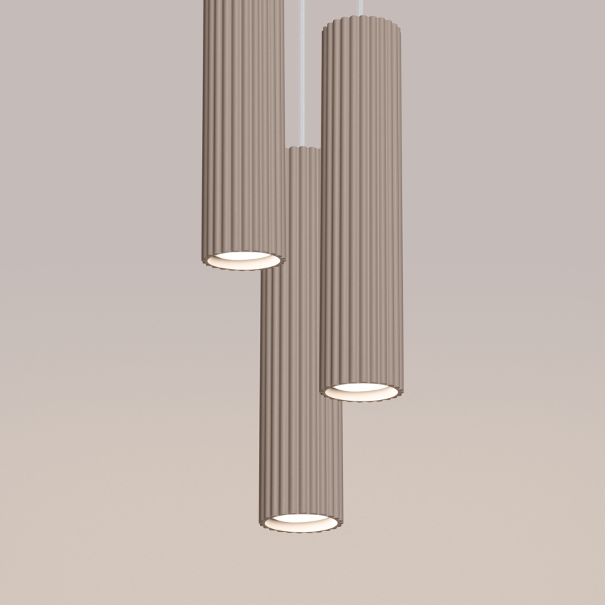 Brilagi - Lustre LED suspendu sur câble CRESTO 3xGU10/10W/230V taupe