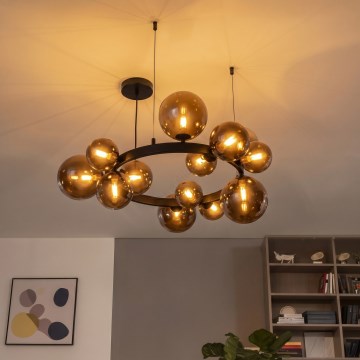 Brilagi - Lustre LED suspendu sur câble MILLA 15xG9/3W/230V marron / marron fumé