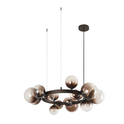 Brilagi - Lustre LED suspendu sur câble MILLA 15xG9/3W/230V marron / marron fumé