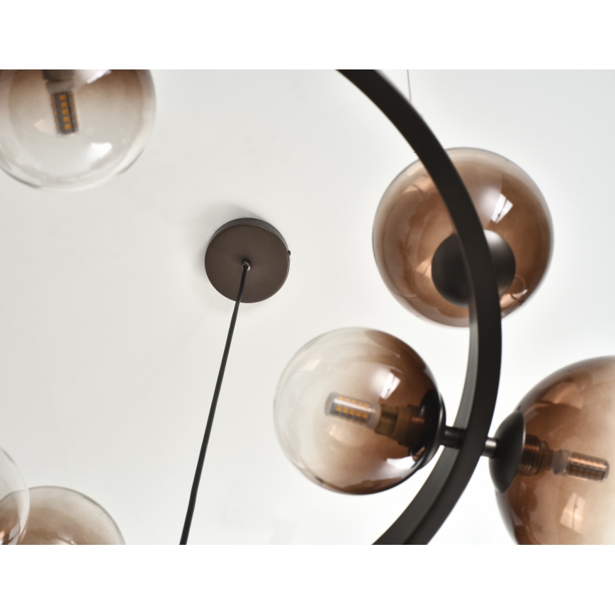 Brilagi - Lustre LED suspendu sur câble MILLA 15xG9/3W/230V marron / marron fumé