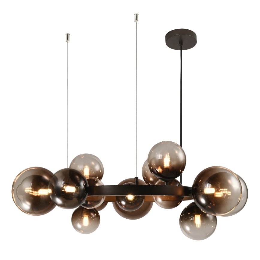 Brilagi - Lustre LED suspendu sur câble MILLA 15xG9/3W/230V marron / marron fumé