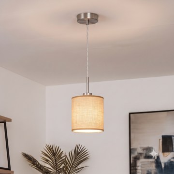 Brilagi - Lustre LED suspendu sur câble NUBILA 1xE27/60W/230V Ø 14 cm brun clair