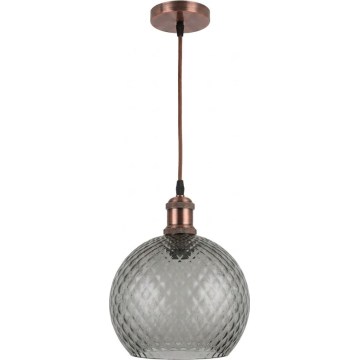 Brilagi - Lustre LED suspendu sur câble RETRO GLASS 1xE27/60W/230V Ø 25 cm cuivré/gris fumé