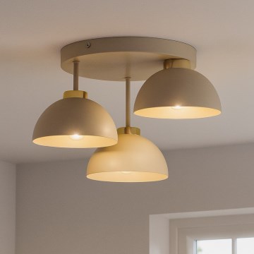 Brilagi - Lustre monté en surface 3xE27/60W/230V beige/doré