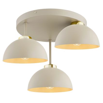 Brilagi - Lustre monté en surface 3xE27/60W/230V beige/doré