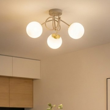 Brilagi - Lustre monté en surface MILO ECRU 3xE27/60W/230V beige/doré